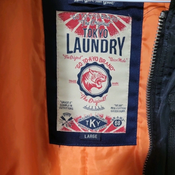 Tokyo Laundry Bomber Jacket Mens Size L - Picture 2 of 3